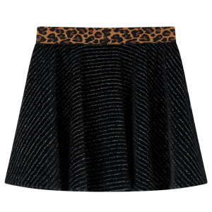 Fusta De Copii Cu Talie Tip Leopard, Negru, 116