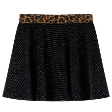 Fusta De Copii Cu Talie Tip Leopard, Negru, 140