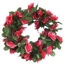 Ghirlande De Flori De Crăciun, 6 Buc., Roșu Roze, 250 Cm