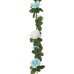 Ghirlande De Flori De Crăciun, 6 Buc., Albastru/Alb, 240 Cm