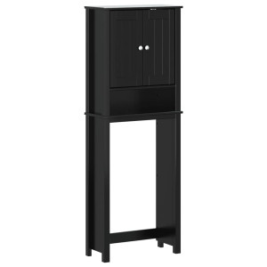 Depozitare Deasupra Toaletei „Berg” Negru 60X27X164,5 Cm Lemn