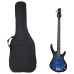Chitara Bass Electrică Începători, Husă, Albastru/Negru 4/4 46"