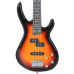 Chitara Bass Electrică Începători, Cu Husă, Maro/Negru, 4/4 46"