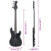 Chitara Bass Electrică Începători, Cu Husă, Negru, 4/4 46"