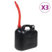 Bidon De Combustibil, Pipă Flexibilă, 3 Buc. Negru 10 L Plastic