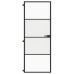 Ușă De Interior Negru 76X201,5 Cm Sticlă Securiz./Aluminiu Slim