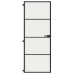 Ușă De Interior Negru 76X201,5 Cm Sticlă Securiz./Aluminiu Slim