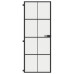 Ușă De Interior Negru 76X201,5 Cm Sticlă Securiz./Aluminiu Slim