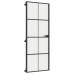 Ușă De Interior Negru 76X201,5 Cm Sticlă Securiz./Aluminiu Slim