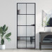 Ușă De Interior Negru 83X201,5 Cm Sticlă Securiz./Aluminiu Slim