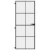 Ușă De Interior Negru 83X201,5 Cm Sticlă Securiz./Aluminiu Slim