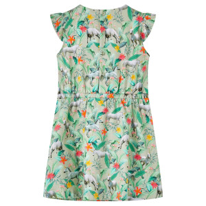 Rochie Copii Cu Mâneci Largi Kaki Deschis 128