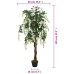 Arbore Artificial Wisteria 840 Frunze 120 Cm Verde Și Alb