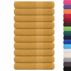 Prosoape 10 Buc Aur 100X200 Cm 360 G/M² 100% Bumbac
