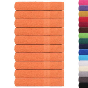 Prosoape 10 Buc Portocaliu 100X200 Cm 360 G/M² 100% Bumbac