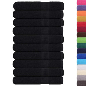 Prosoape 10 Buc Negru 100X200 Cm 360 G/M² 100% Bumbac