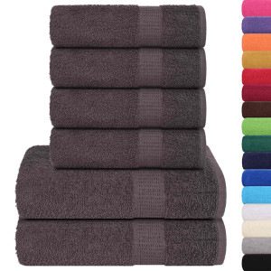 Set Prosoape 6 Piese Antracit 360 G/M² 100% Bumbac