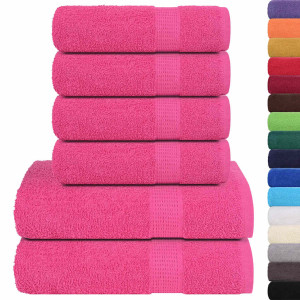 Set Prosoape 12 Piese Roz 360 G/M² 100% Bumbac
