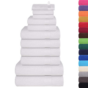 Set Prosoape 12 Piese Alb 360 G/M² 100% Bumbac
