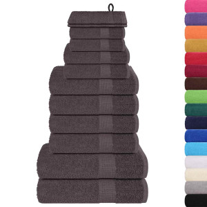 Set Prosoape 12 Buc Antracit 360 G/M² 100% Bumbac
