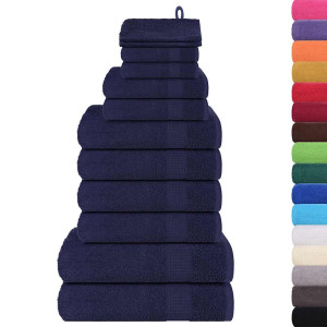 Set Prosoape 12 Piese Bleumarin 360 G/M² 100% Bumbac