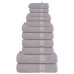 Set Prosoape 12 Piese Gri 360 G/M² 100% Bumbac