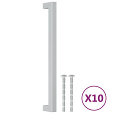 Mânere De Dulap, 10 Buc., Argintiu, 224 Mm, Oțel Inoxidabil