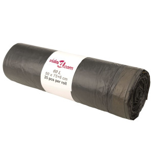 Saci De Gunoi Cu Șnururi 250 Buc. Negru 60 L