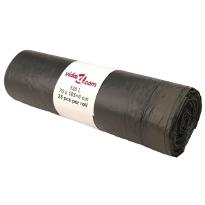 Saci De Gunoi Cu Șnururi 250 Buc. Negru 120 L