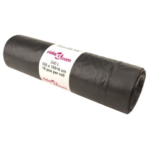 Saci De Gunoi Cu Șnururi 150 Buc. Negru 240 L