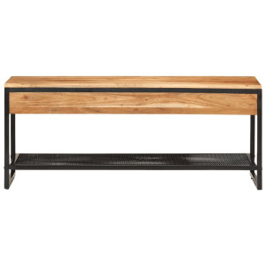 Bancă De Pantofi, 110X35X45 Cm, Lemn Masiv De Acacia Și Fier
