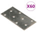 Plăci Perforate, 60 Buc., 2 Mm, 80X40 Mm, Oțel Galvanizat