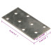 Plăci Perforate, 60 Buc., 2 Mm, 80X40 Mm, Oțel Galvanizat