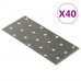 Plăci Perforate, 40 Buc., 2 Mm, 140X60 Mm, Oțel Galvanizat