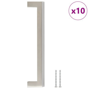 Mânere De Dulap, 10 Buc., Argintiu, 160 Mm, Oțel Inoxidabil