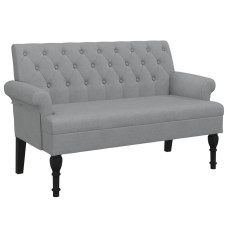 Bancă Cu Spătar, Gri Deschis, 120X62X75,5 Cm, Textil