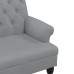 Bancă Cu Spătar, Gri Deschis, 120X62X75,5 Cm, Textil