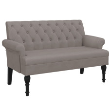 Bancă Cu Spătar, Gri Taupe, 120X62X75,5 Cm, Textil