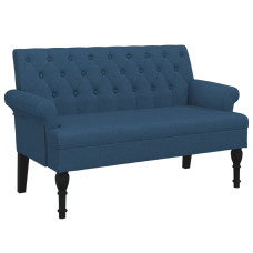 Bancă Cu Spătar, Albastru, 120X62X75,5 Cm, Textil