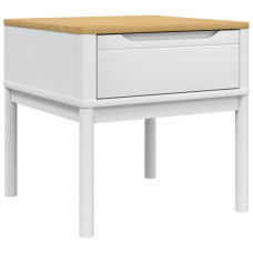 Măsuță De Veioză Floro Alb 55X55X54 Cm Lemn Masiv Pin