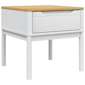 Măsuță De Veioză Floro Alb 55X55X54 Cm Lemn Masiv Pin
