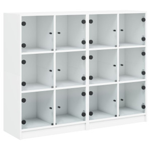 Bibliotecă Cu Uși, Alb, 136X37X109 Cm, Lemn Prelucrat