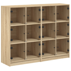Bibliotecă Cu Uși Stejar Sonoma 136X37X109 Cm Lemn Compozit