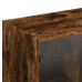 Bibliotecă Cu Uși Stejar Fumuriu 136X37X142 Cm Lemn Compozit