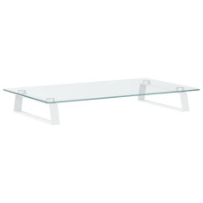 Suport De Monitor, Alb, 60X35X8 Cm, Sticlă Securizată Și Metal
