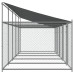 Cușcă Câini Cu Acoperiș Și Uși, Gri, 10X2X2 M, Oțel Galvanizat