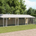 Cușcă Câini Cu Acoperiș Și Uși, Gri, 10X2X2 M, Oțel Galvanizat
