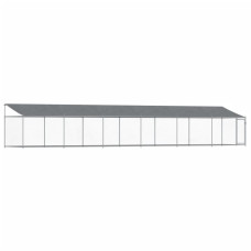 Cușcă Câini Cu Acoperiș Și Ușă, Gri, 12X2X2 M, Oțel Galvanizat