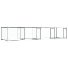 Cușcă Pentru Câini Cu Uși, Gri, 8X2X1,5 M, Oțel Galvanizat