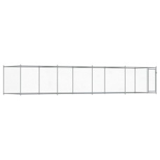 Cușcă Pentru Câini Cu Ușă, Gri, 8X2X1,5 M, Oțel Galvanizat